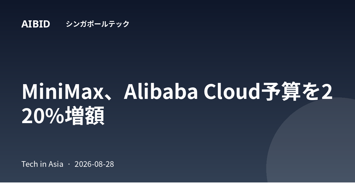 MiniMax、Alibaba Cloud予算を220%増額