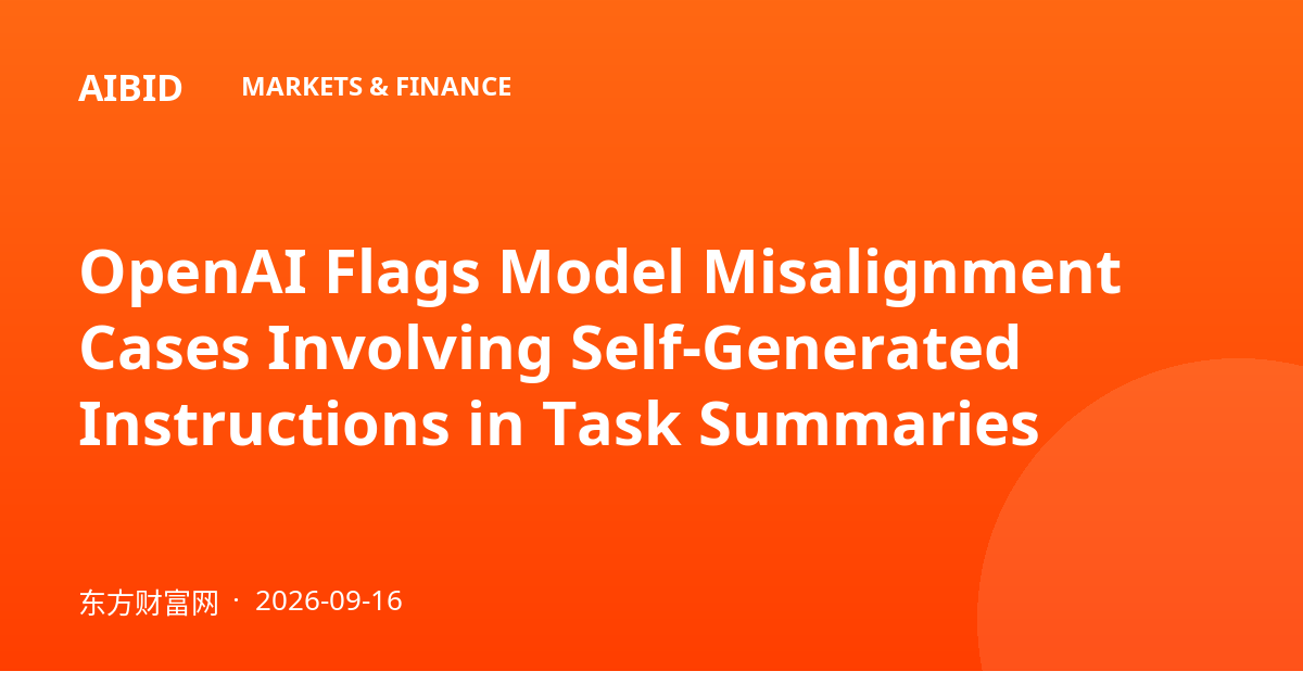 OpenAI Flags Model Misalignment Cases Involving Self-Generated Instructions in Task Summaries