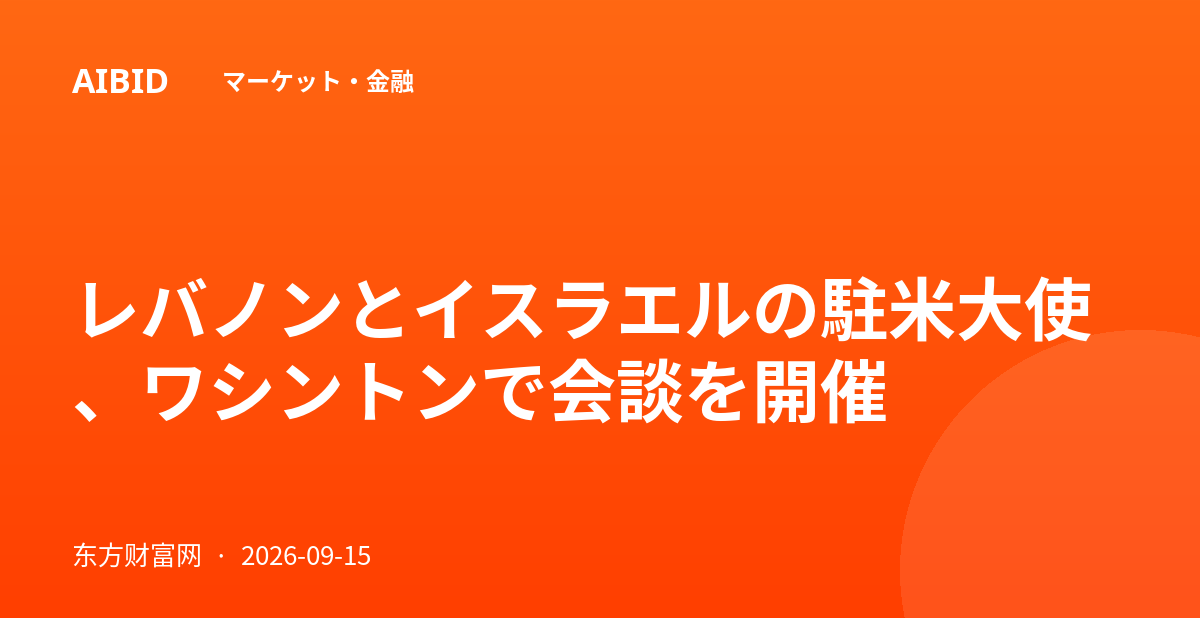 レバノンとイスラエルの駐米大使、ワシントンで会談を開催