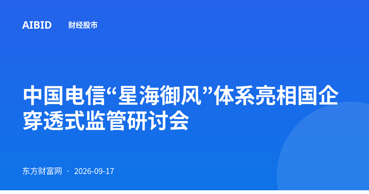 中国电信“星海御风”体系亮相国企穿透式监管研讨会