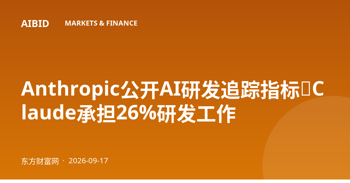 Anthropic公开AI研发追踪指标,Claude承担26%研发工作