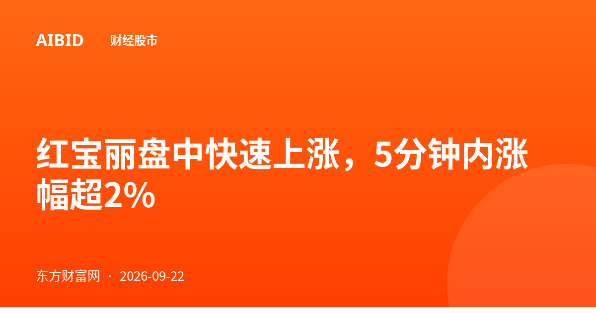 红宝丽盘中快速上涨，5分钟内涨幅超2%