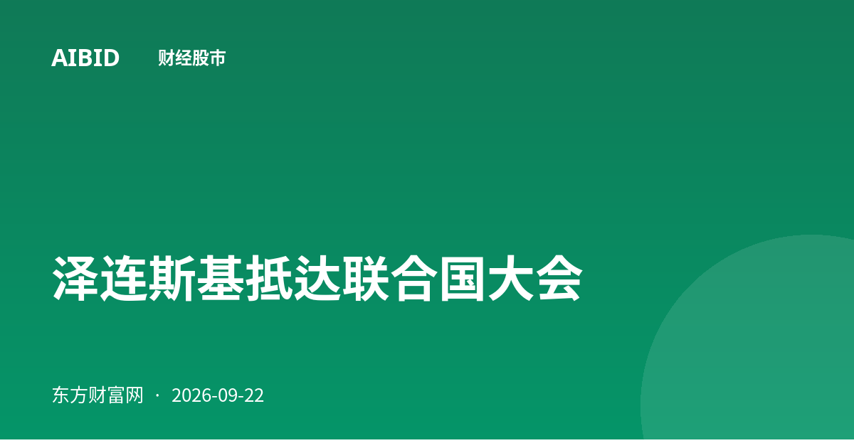 泽连斯基抵达联合国大会