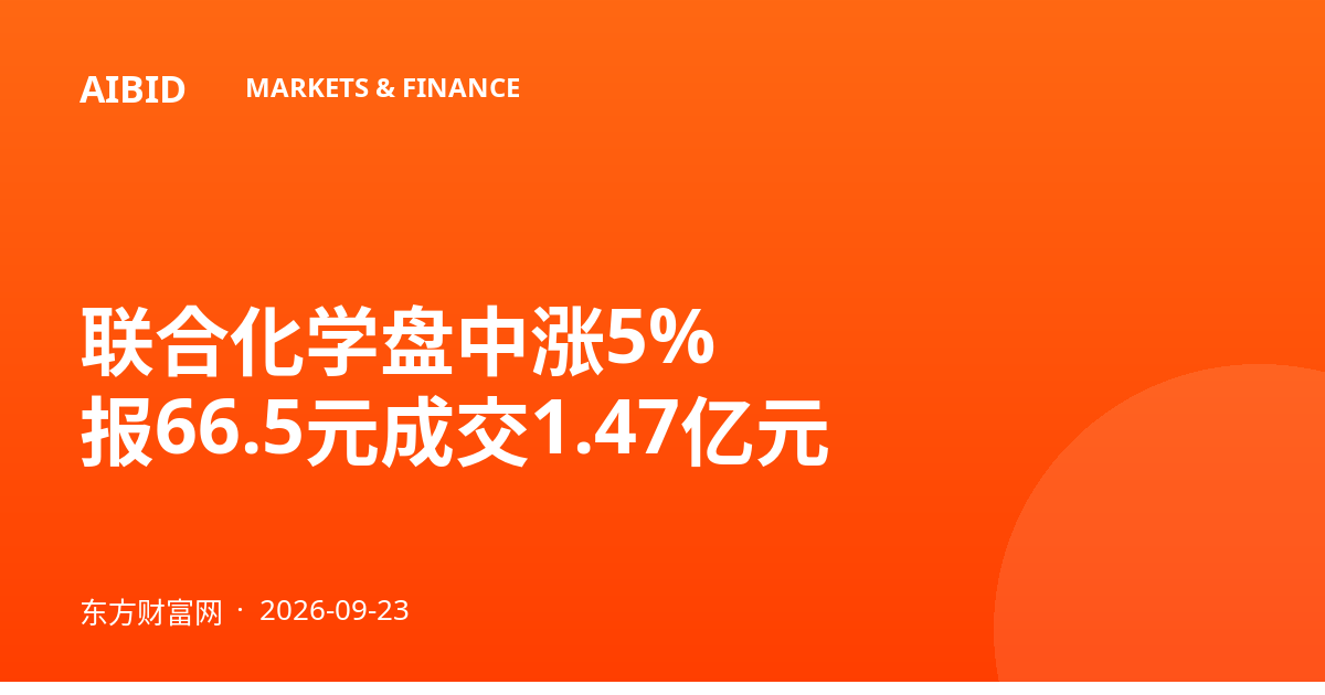 联合化学盘中涨5% 报66.5元成交1.47亿元