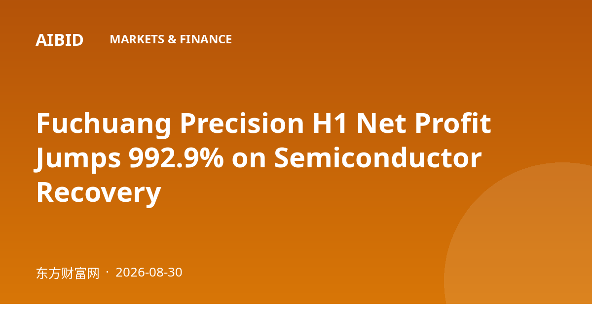Fuchuang Precision H1 Net Profit Jumps 992.9% on Semiconductor Recovery