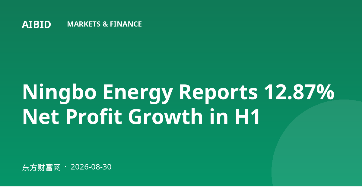 Ningbo Energy Reports 12.87% Net Profit Growth in H1