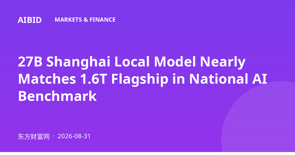 27B Shanghai Local Model Nearly Matches 1.6T Flagship in National AI Benchmark