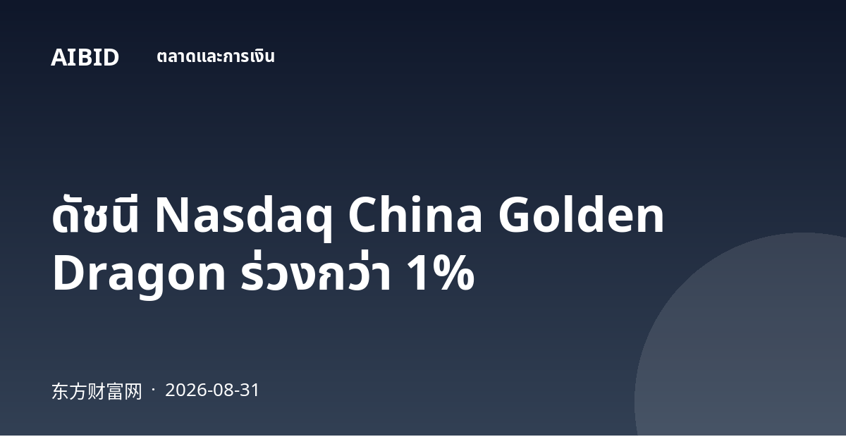 ดัชนี Nasdaq China Golden Dragon ร่วงกว่า 1%
