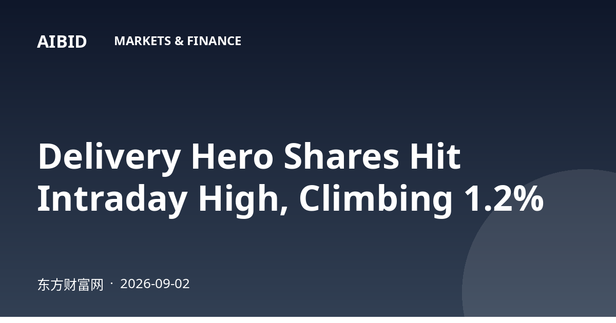 Delivery Hero Shares Hit Intraday High, Climbing 1.2%