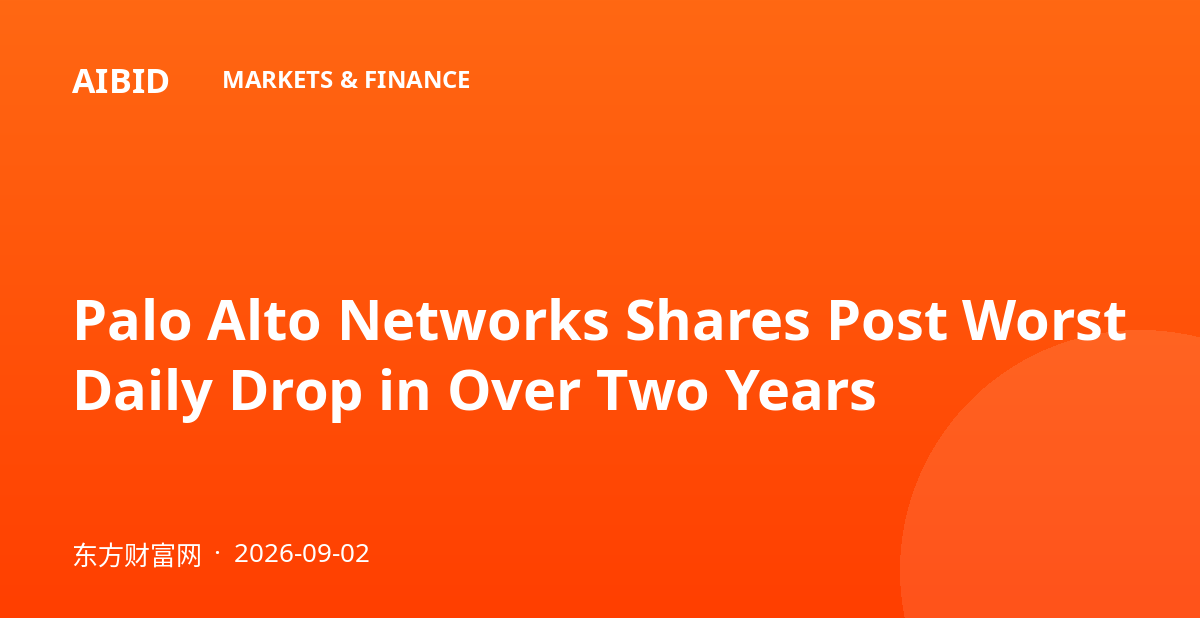 Palo Alto Networks Shares Post Worst Daily Drop in Over Two Years