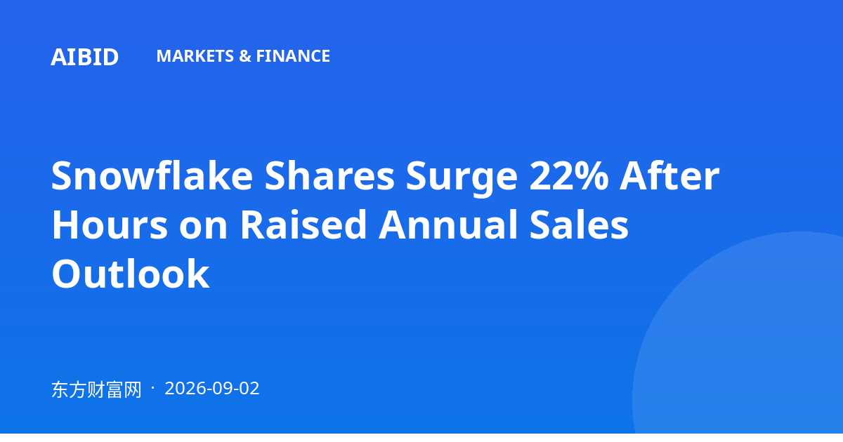 Snowflake Shares Surge 22% After Hours on Raised Annual Sales Outlook