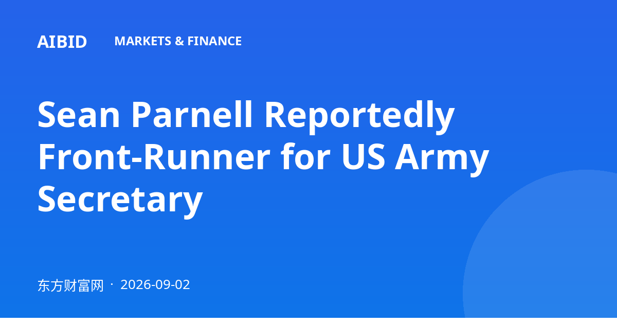 Sean Parnell Reportedly Front-Runner for US Army Secretary