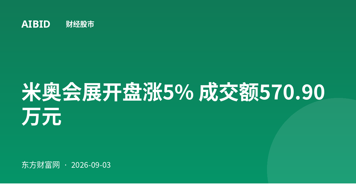 米奥会展开盘涨5% 成交额570.90万元
