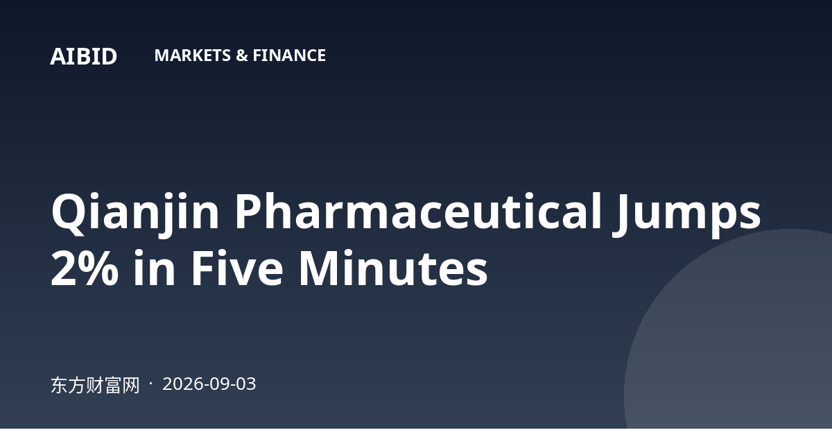 Qianjin Pharmaceutical Jumps 2% in Five Minutes