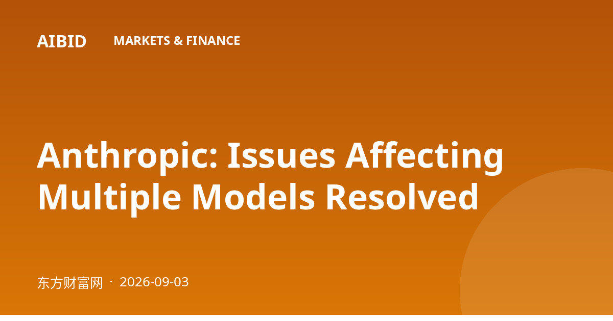 Anthropic: Issues Affecting Multiple Models Resolved