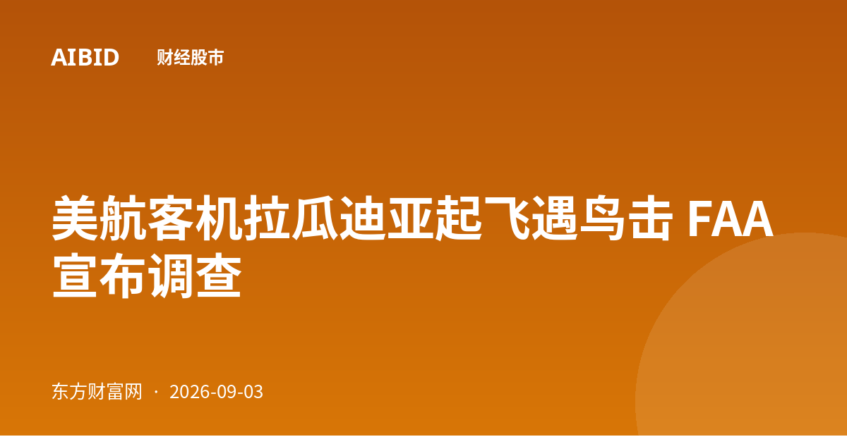 美航客机拉瓜迪亚起飞遇鸟击 FAA宣布调查