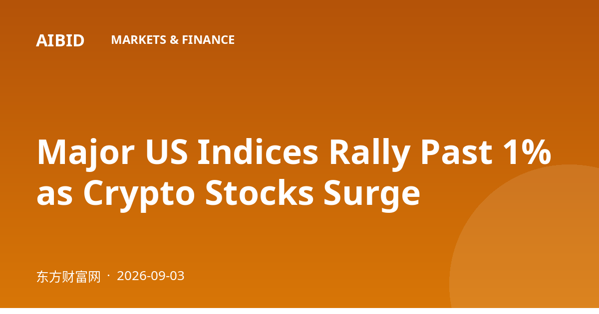 Major US Indices Rally Past 1% as Crypto Stocks Surge