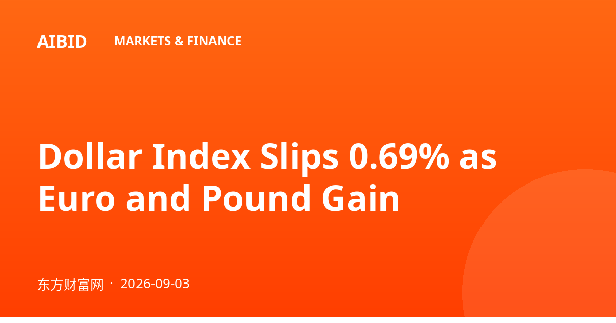 Dollar Index Slips 0.69% as Euro and Pound Gain