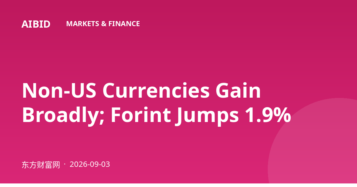 Non-US Currencies Gain Broadly; Forint Jumps 1.9%
