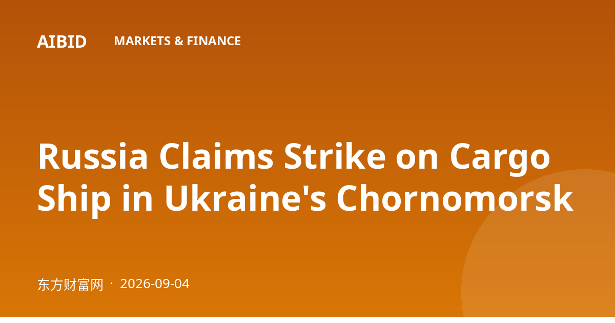Russia Claims Strike on Cargo Ship in Ukraine's Chornomorsk