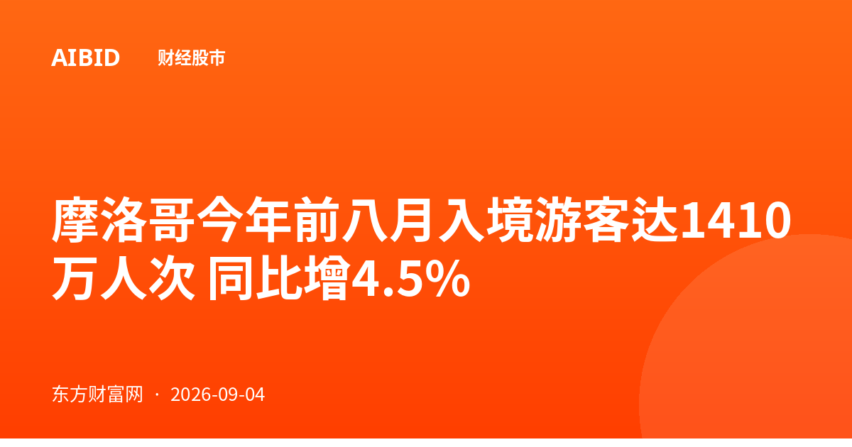摩洛哥今年前八月入境游客达1410万人次 同比增4.5%