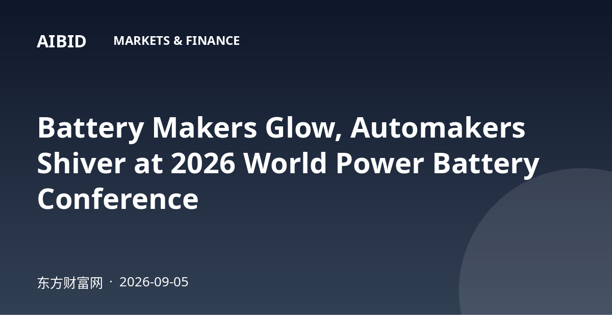 Battery Makers Glow, Automakers Shiver at 2026 World Power Battery Conference