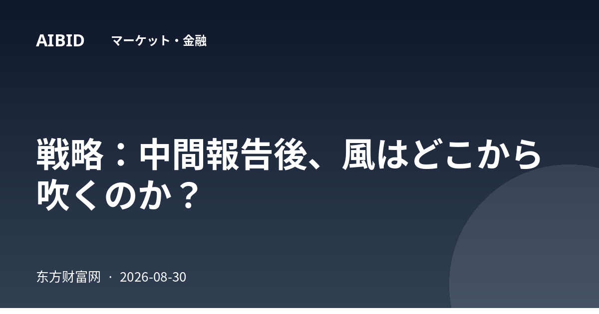 戦略：中間報告後、風はどこから吹くのか？