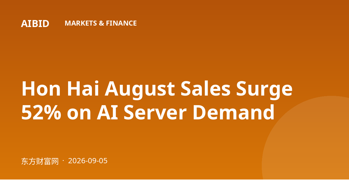 Hon Hai August Sales Surge 52% on AI Server Demand