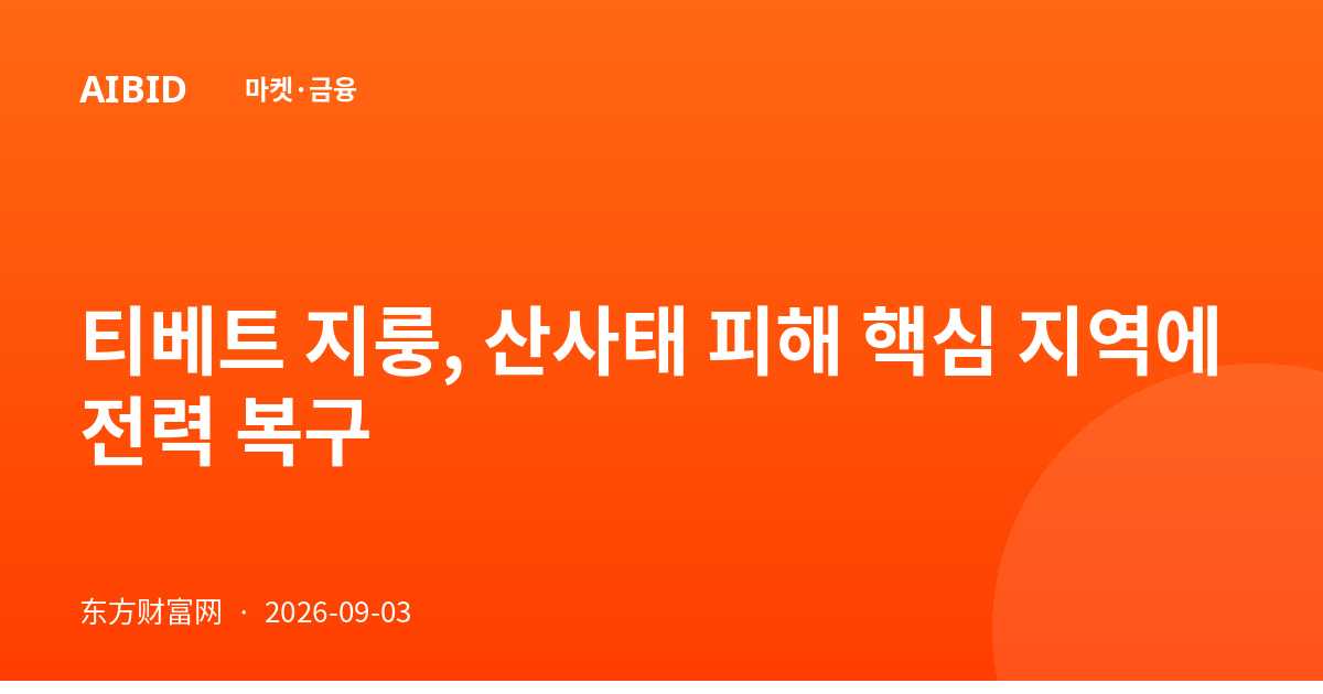 티베트 지룽, 산사태 피해 핵심 지역에 전력 복구