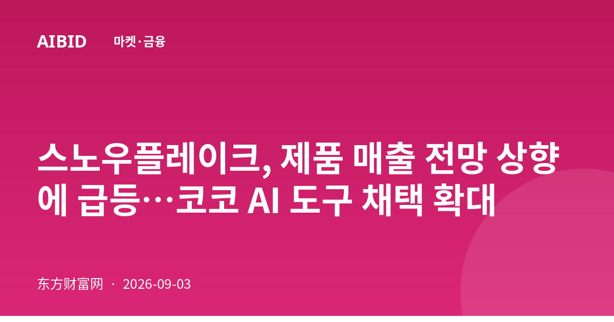 스노우플레이크, 제품 매출 전망 상향에 급등…코코 AI 도구 채택 확대