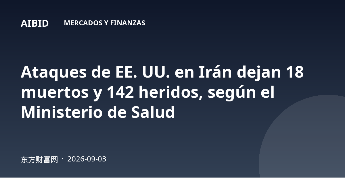 Ataques de EE. UU. en Irán dejan 18 muertos y 142 heridos, según el Ministerio de Salud