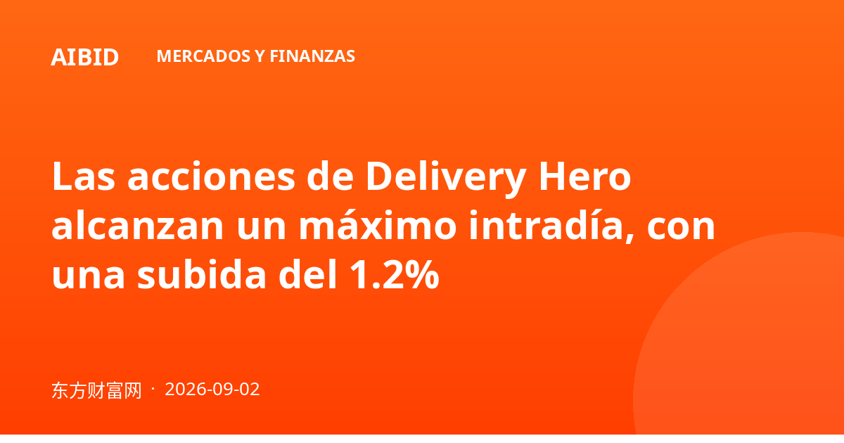 Las acciones de Delivery Hero alcanzan un máximo intradía, con una subida del 1.2%
