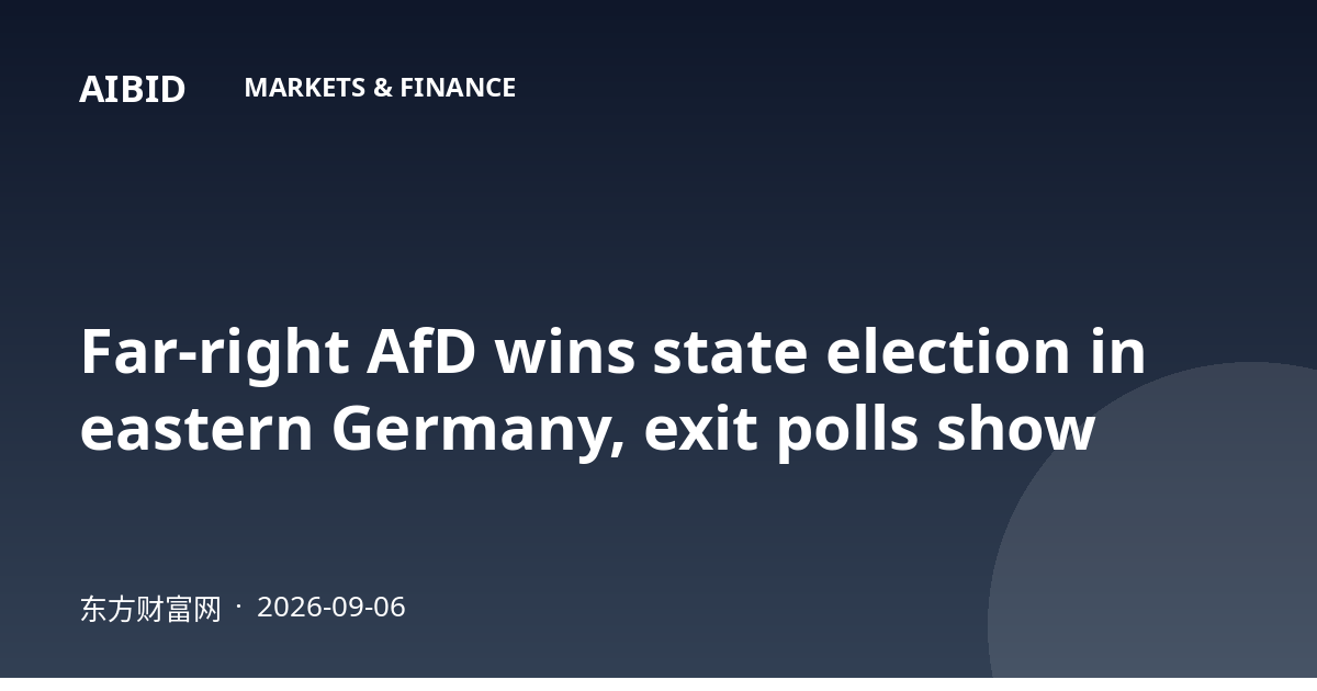 Far-right AfD wins state election in eastern Germany, exit polls show