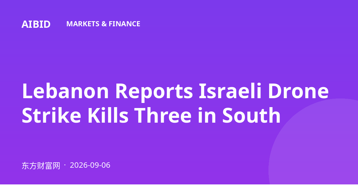 Lebanon Reports Israeli Drone Strike Kills Three in South