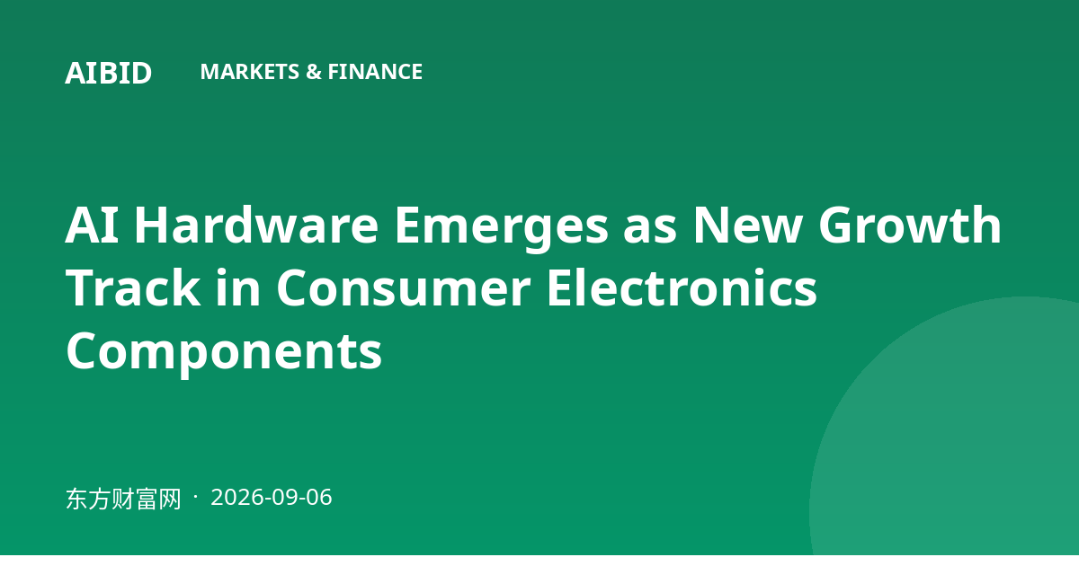 AI Hardware Emerges as New Growth Track in Consumer Electronics Components