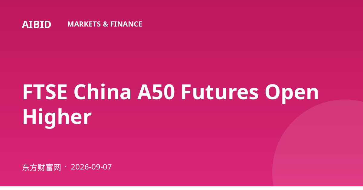 FTSE China A50 Futures Open Higher