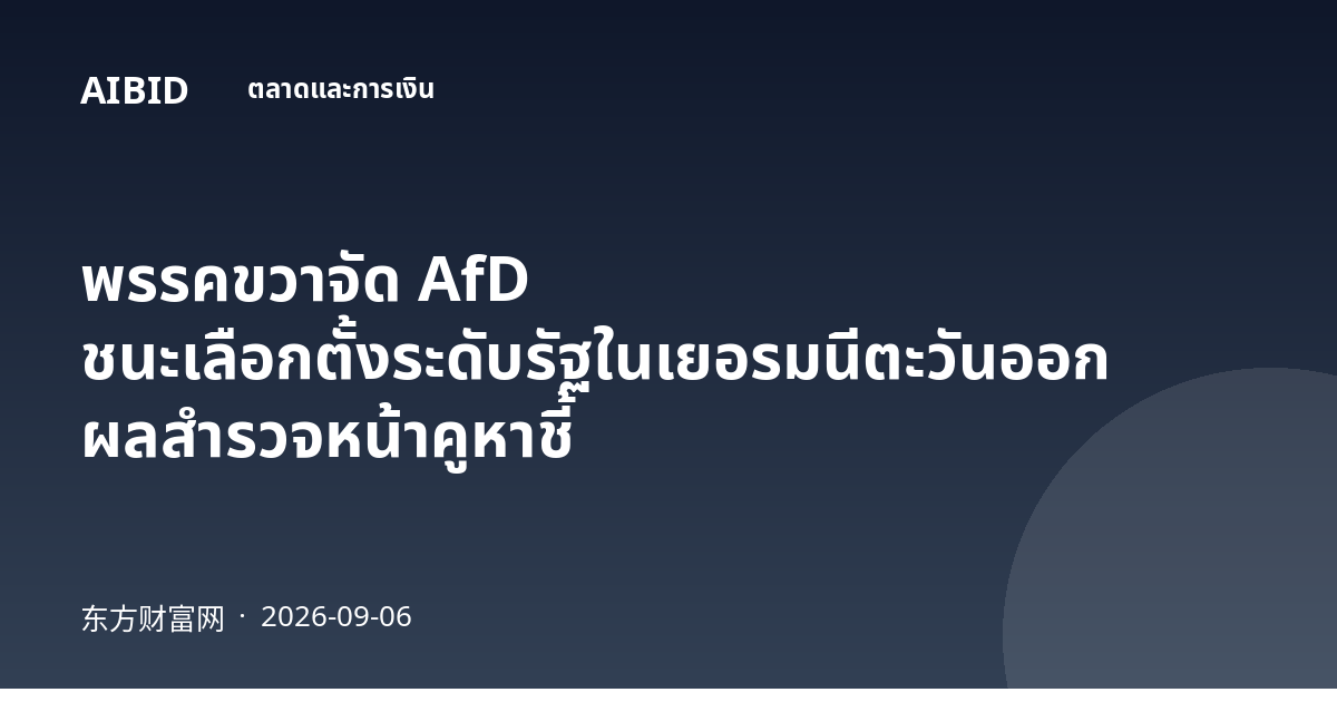 พรรคขวาจัด AfD ชนะเลือกตั้งระดับรัฐในเยอรมนีตะวันออก ผลสำรวจหน้าคูหาชี้