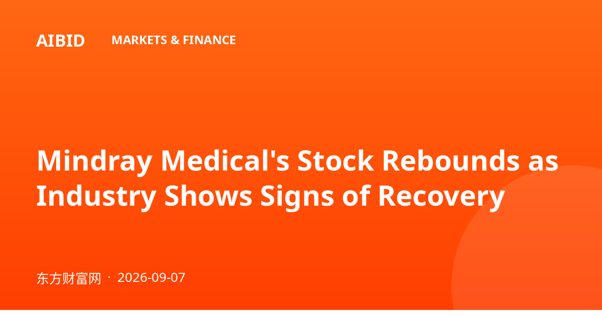 Mindray Medical's Stock Rebounds as Industry Shows Signs of Recovery