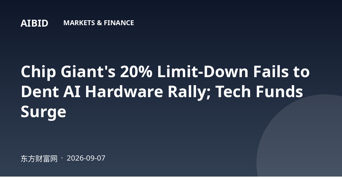 Chip Giant's 20% Limit-Down Fails to Dent AI Hardware Rally; Tech Funds Surge