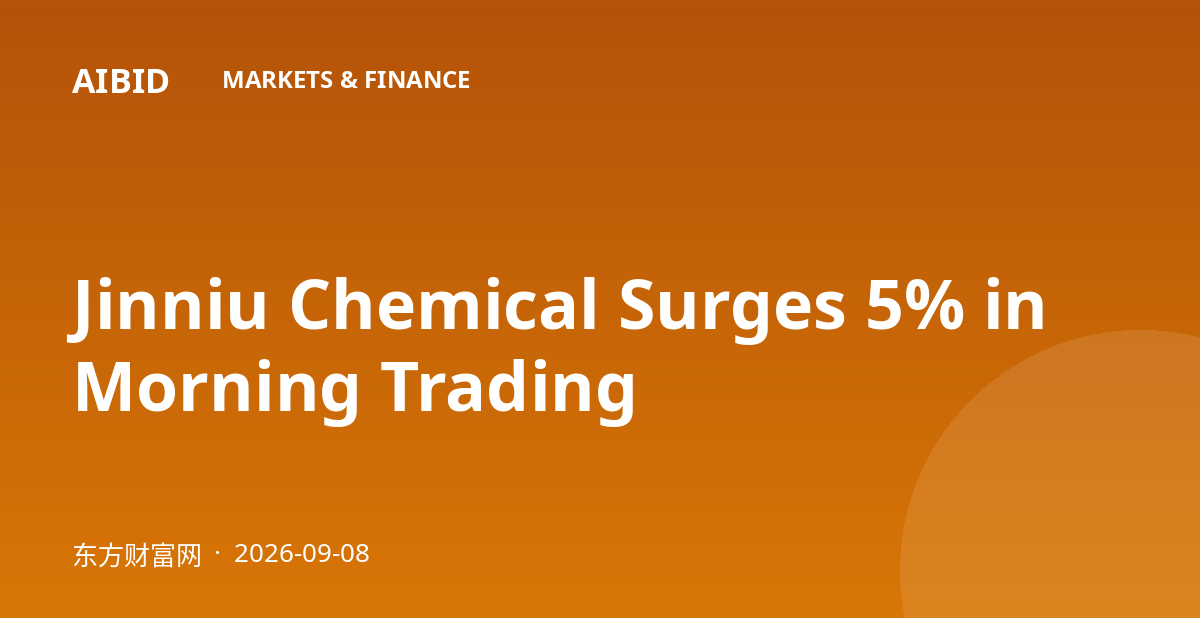 Jinniu Chemical Surges 5% in Morning Trading