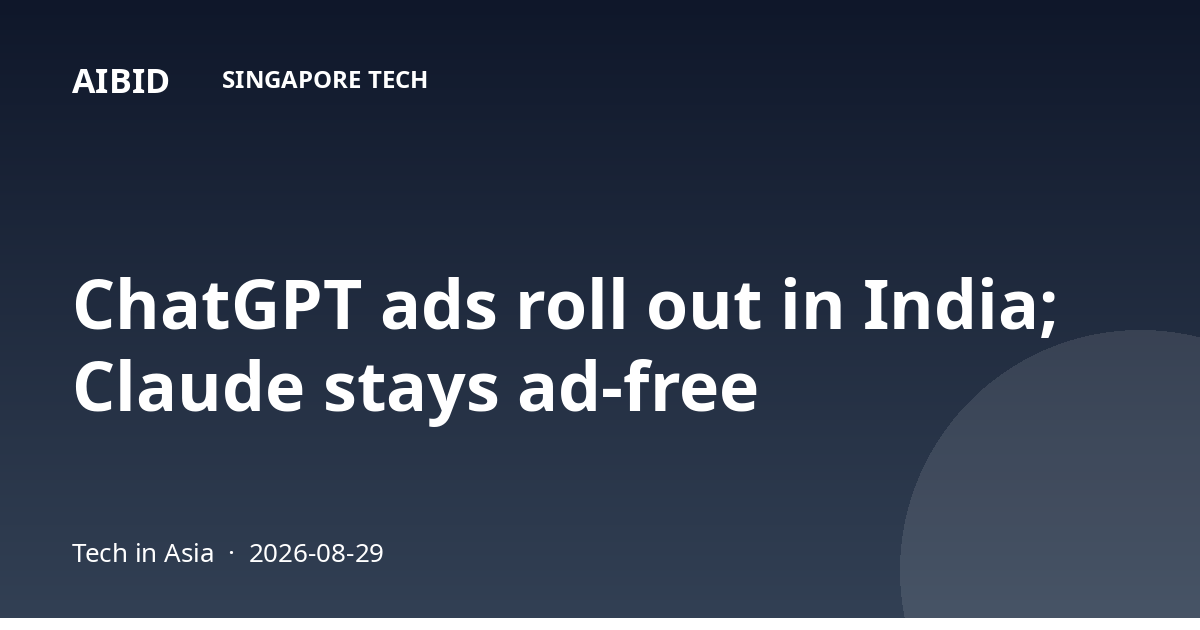 ChatGPT ads roll out in India; Claude stays ad-free