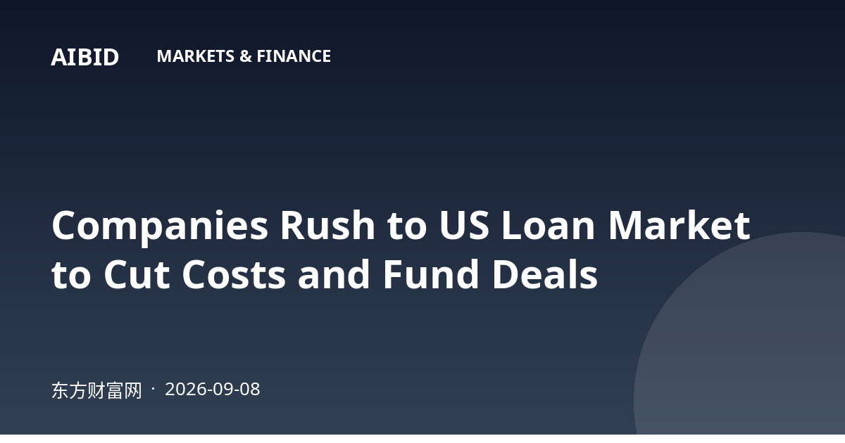 Companies Rush to US Loan Market to Cut Costs and Fund Deals