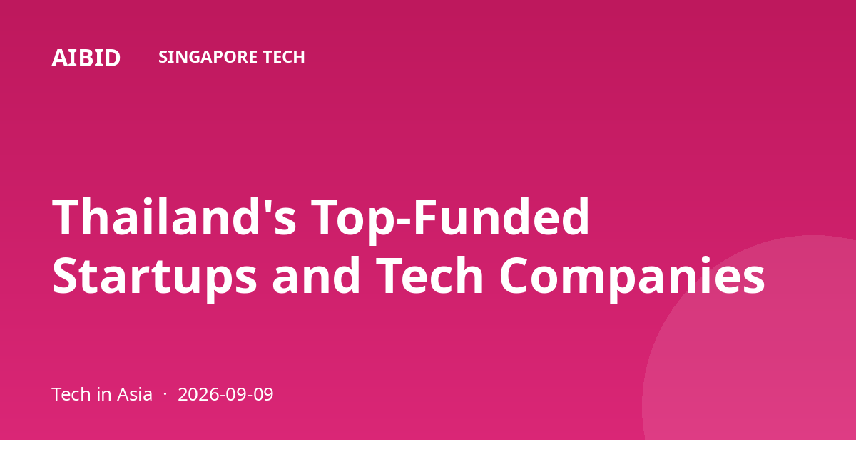 Thailand's Top-Funded Startups and Tech Companies