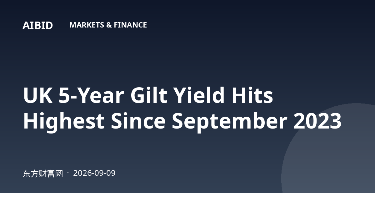 UK 5-Year Gilt Yield Hits Highest Since September 2023