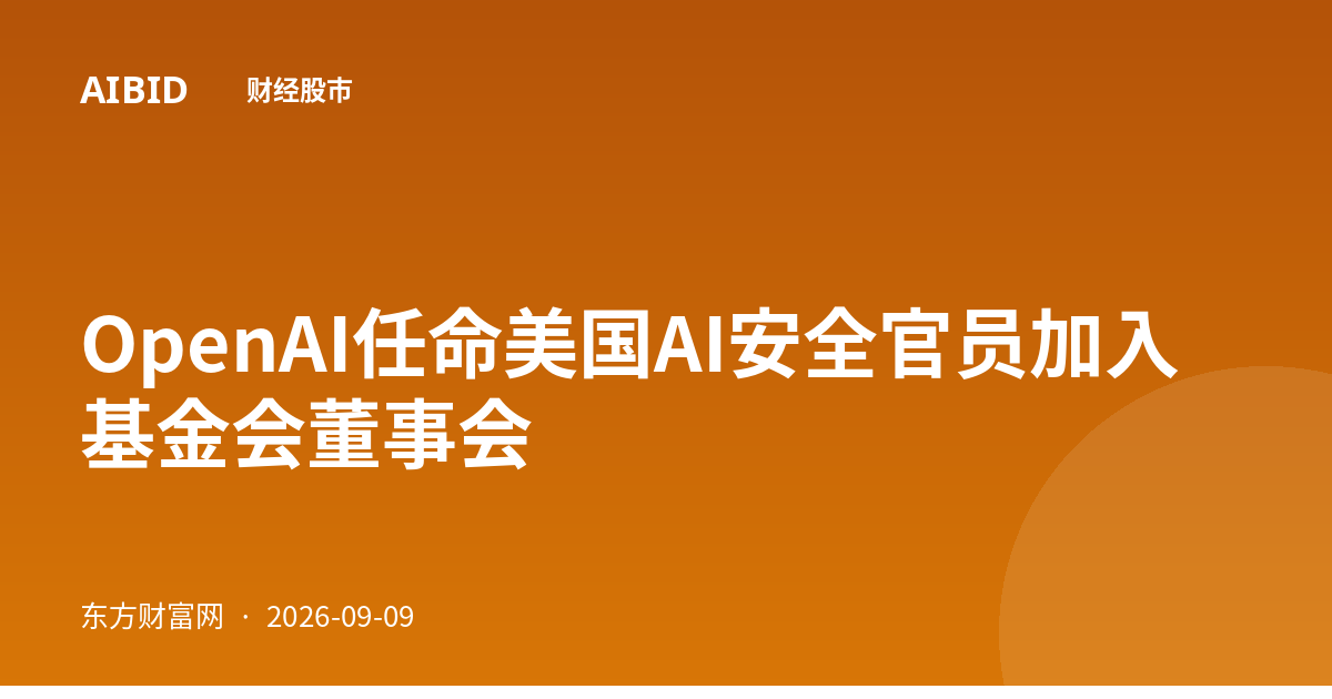 OpenAI任命美国AI安全官员加入基金会董事会