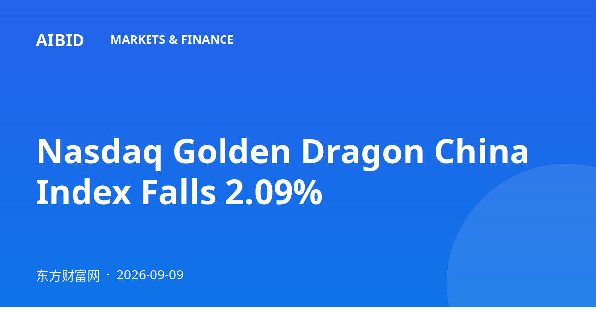 Nasdaq Golden Dragon China Index Falls 2.09%