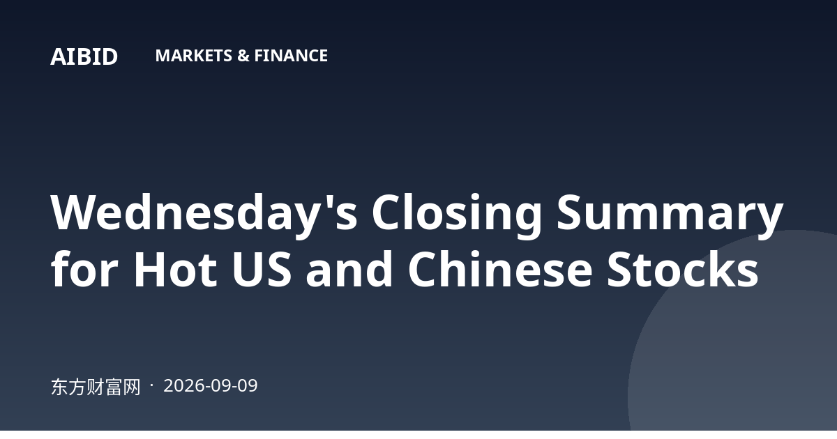 Wednesday's Closing Summary for Hot US and Chinese Stocks