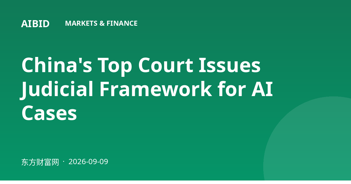 China's Top Court Issues Judicial Framework for AI Cases