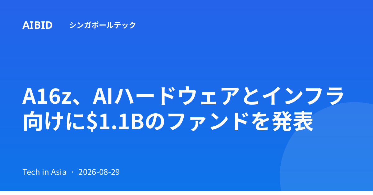 A16z、AIハードウェアとインフラ向けに$1.1Bのファンドを発表