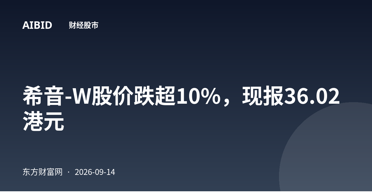 希音-W股价跌超10%，现报36.02港元